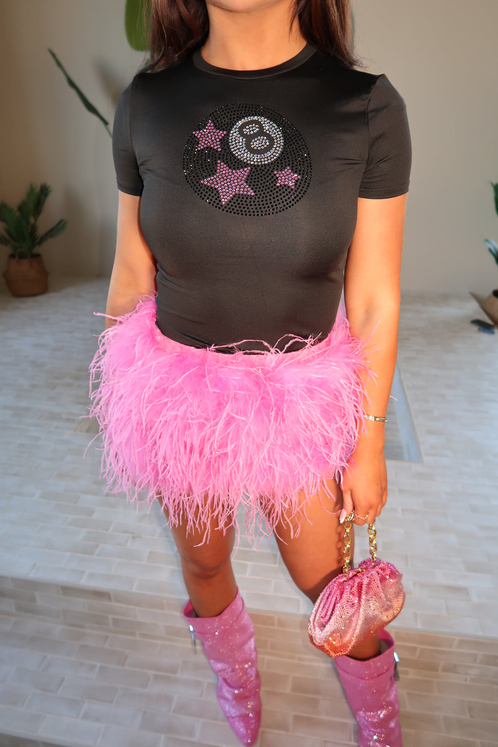 Oceara Feather Skirt Pink image 6