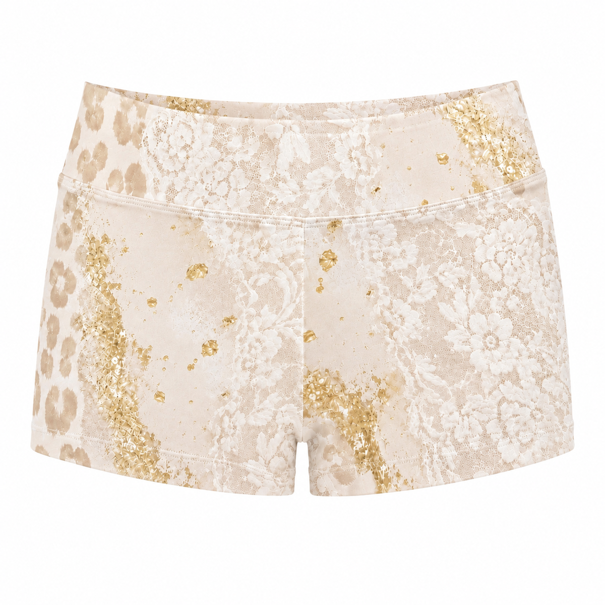 Champagne Lace Print Shorts