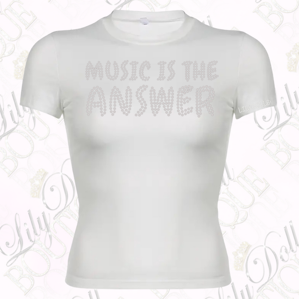Music is the answer T-shirt Black Or White  image 4