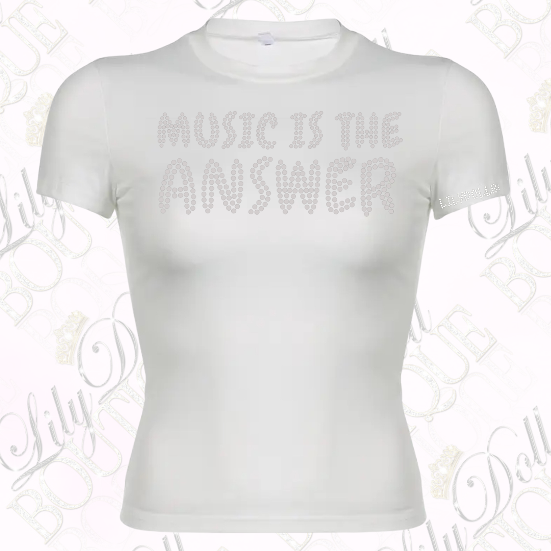 Music is the answer T-shirt Black Or White  image 4