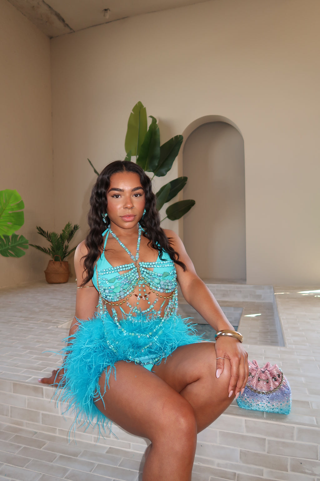 Oceara Feather Skirt Aqua Daze image 7