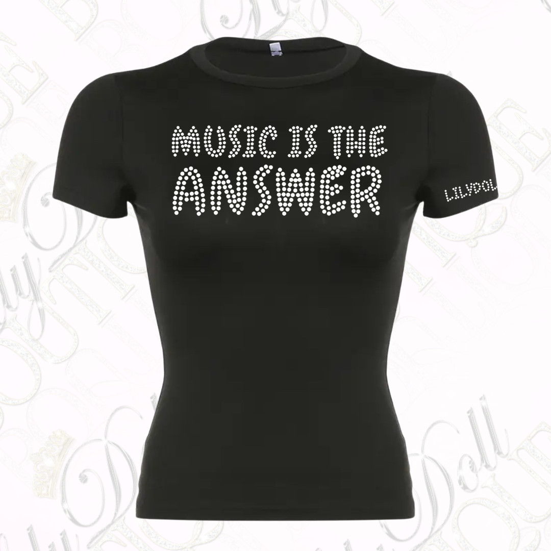 Music is the answer T-shirt Black Or White  image 2