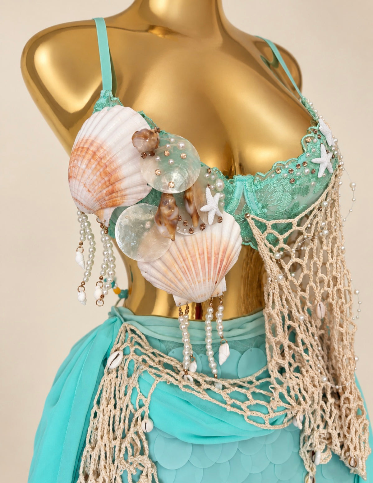 Turquoise Seashell Mermaid Costume