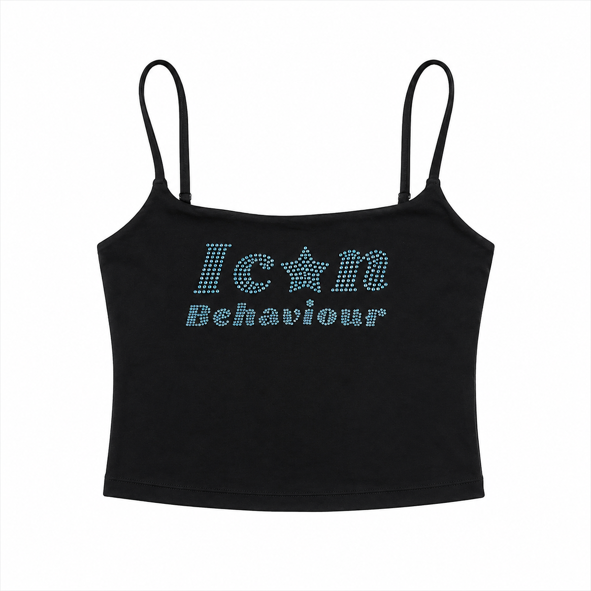 Icon Behaviour Rhinestone Cami Top Black