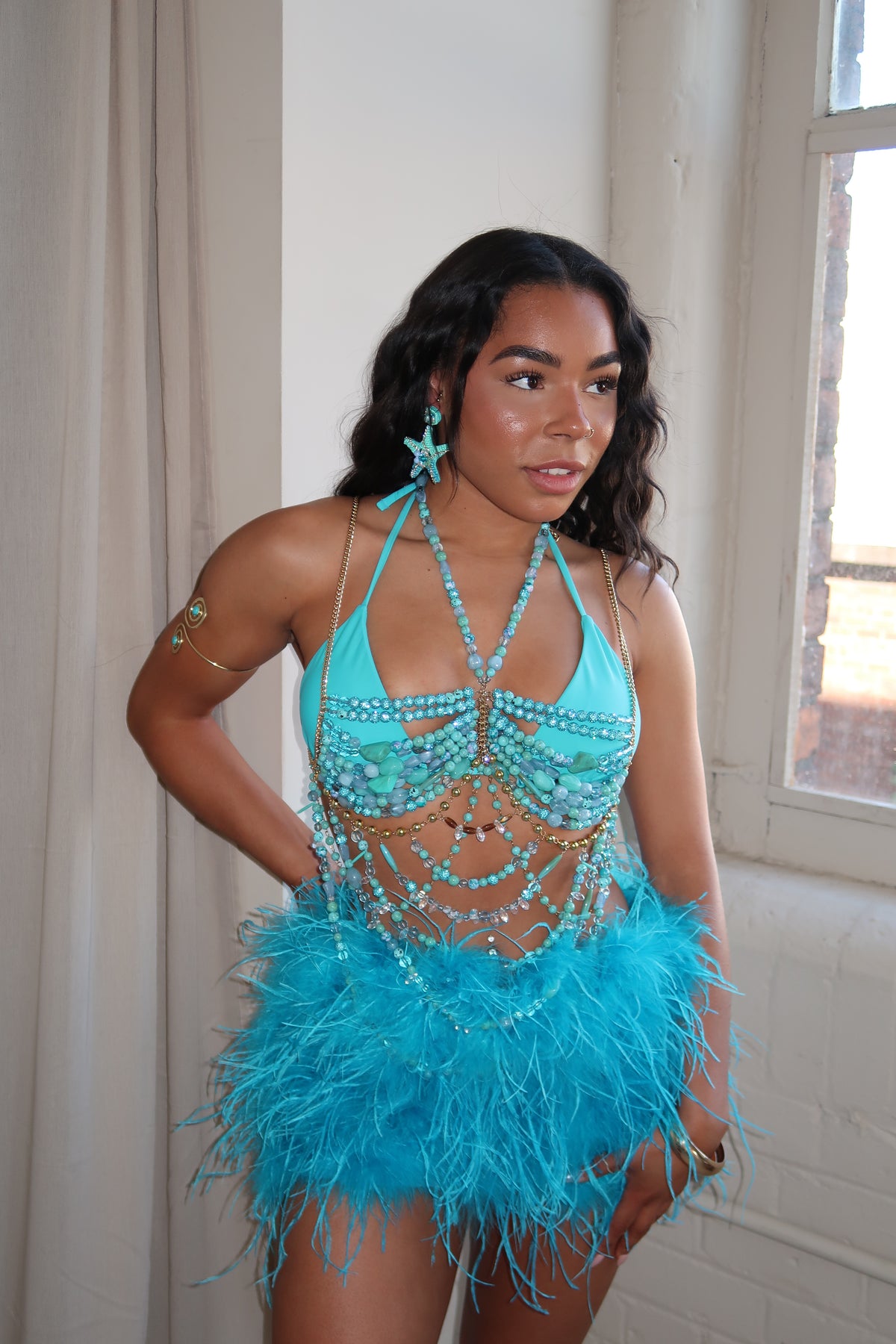 Oceara Feather Skirt Aqua Daze image 6