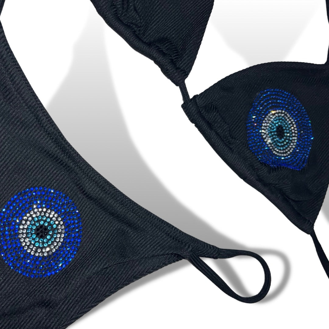 Evil Eye Black Plain Bikini image 1