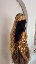 Sequin Multiwear Tie Gold image 0