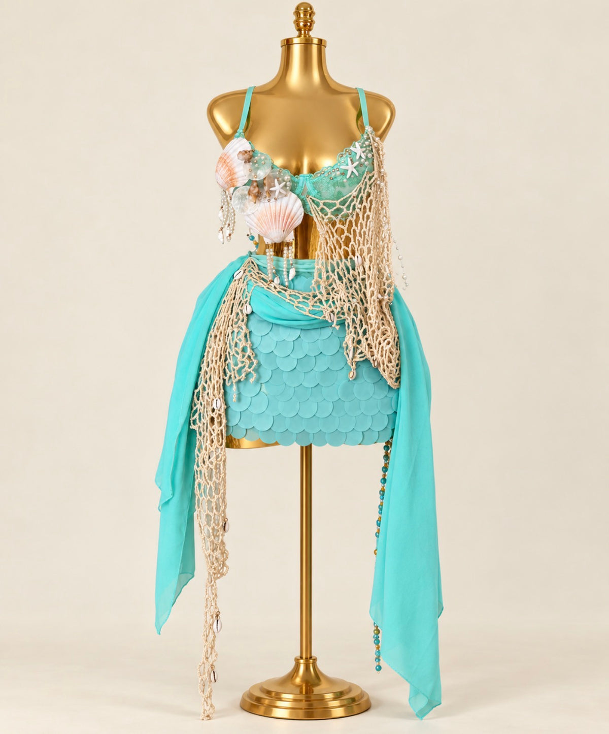 Turquoise Seashell Mermaid Costume