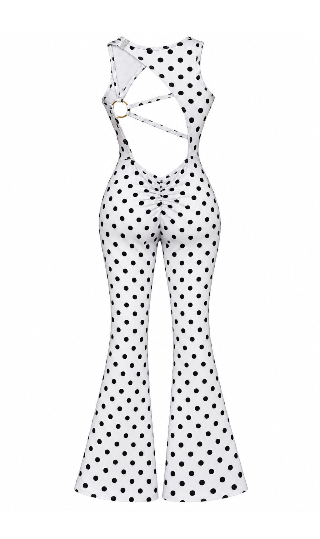 Polka Dot Flared Jumpsuit