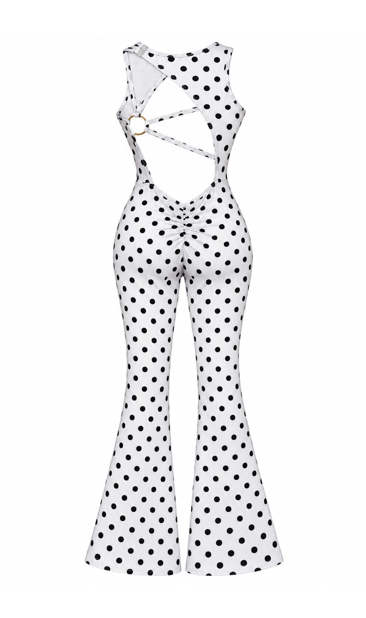 Polka Dot Flared Jumpsuit