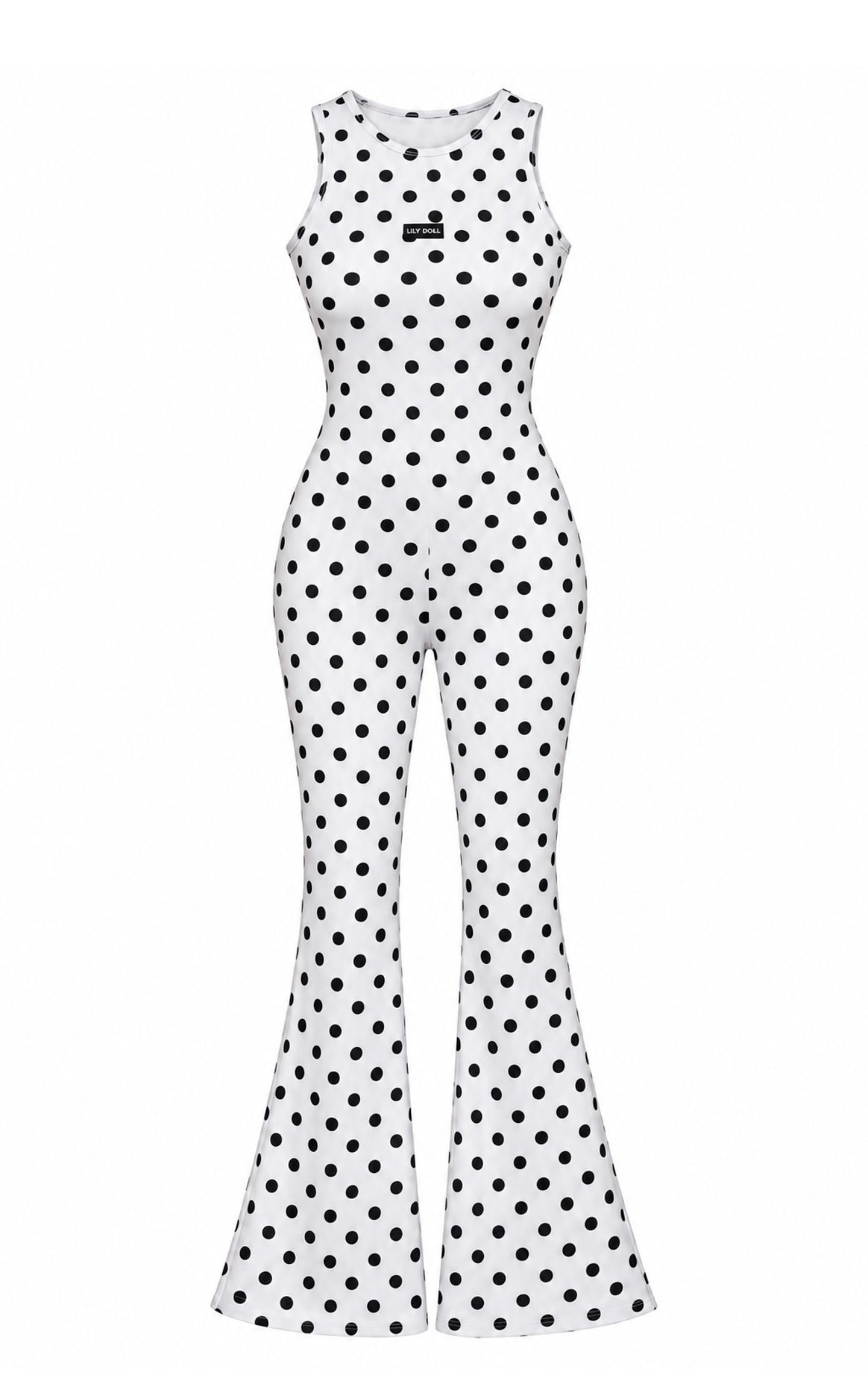 Polka Dot Flared Jumpsuit