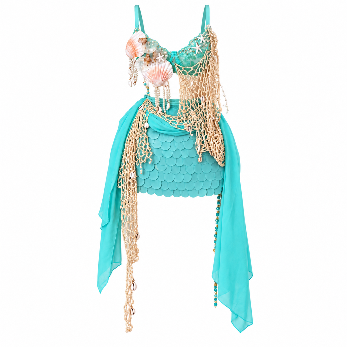 Turquoise Seashell Mermaid Costume