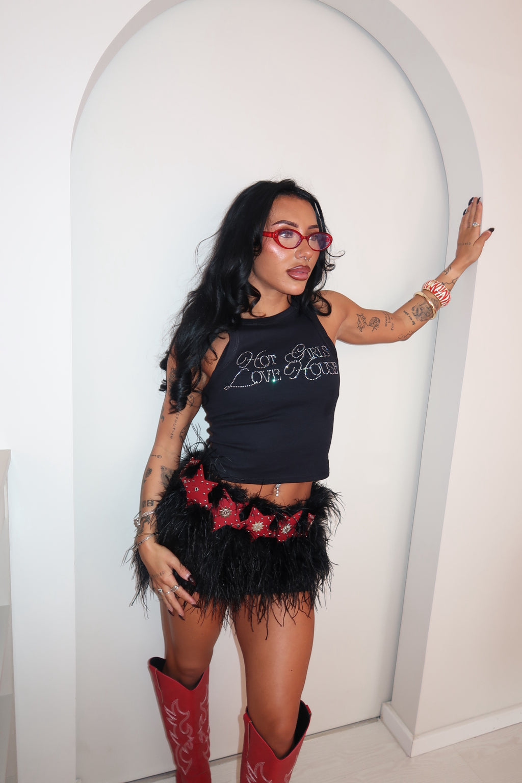 Oceara Feather Skirt Black image 1