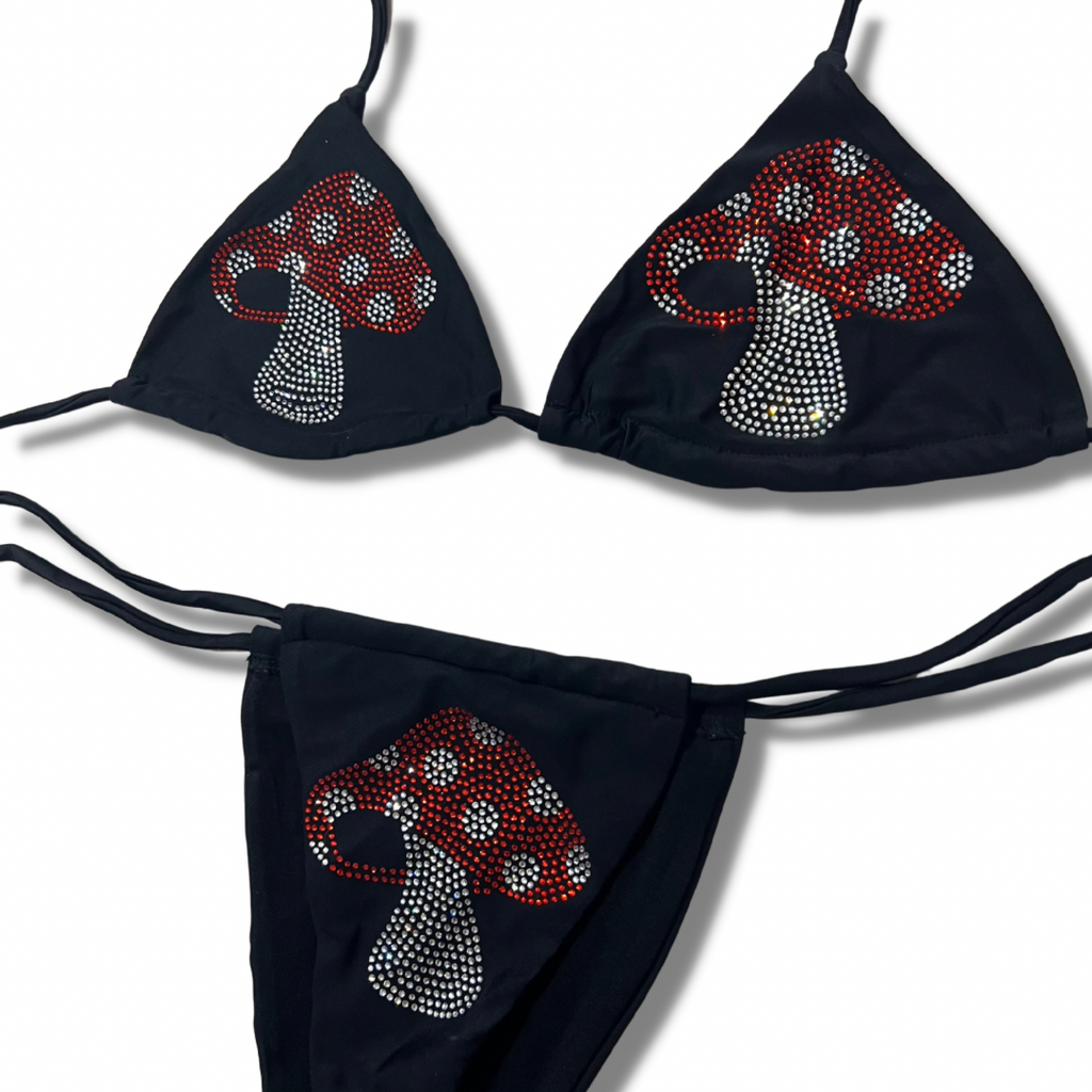 Mushroom Black Bikini image 0