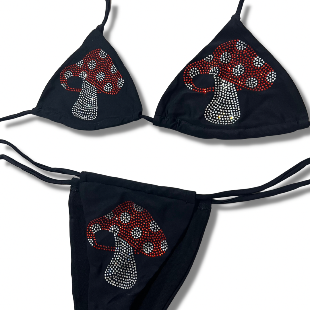 Mushroom Black Bikini image 0