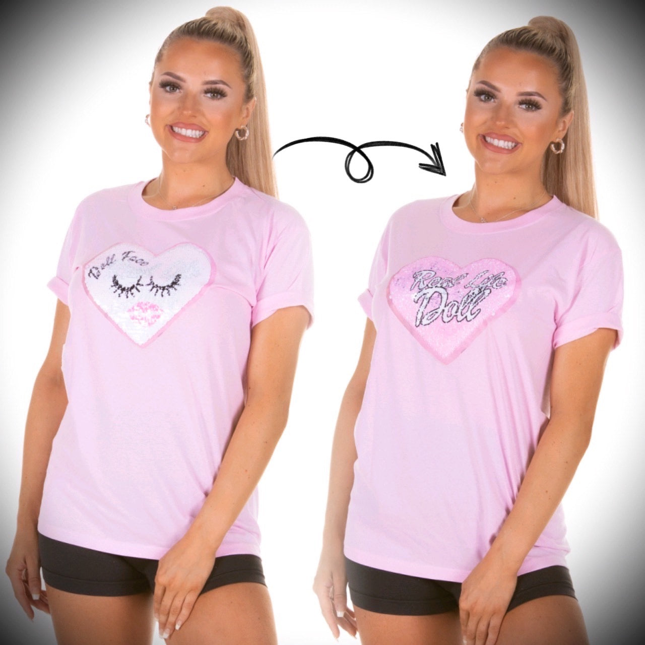 Switch It Up Reversible Sequin T-shirt Pink image 0
