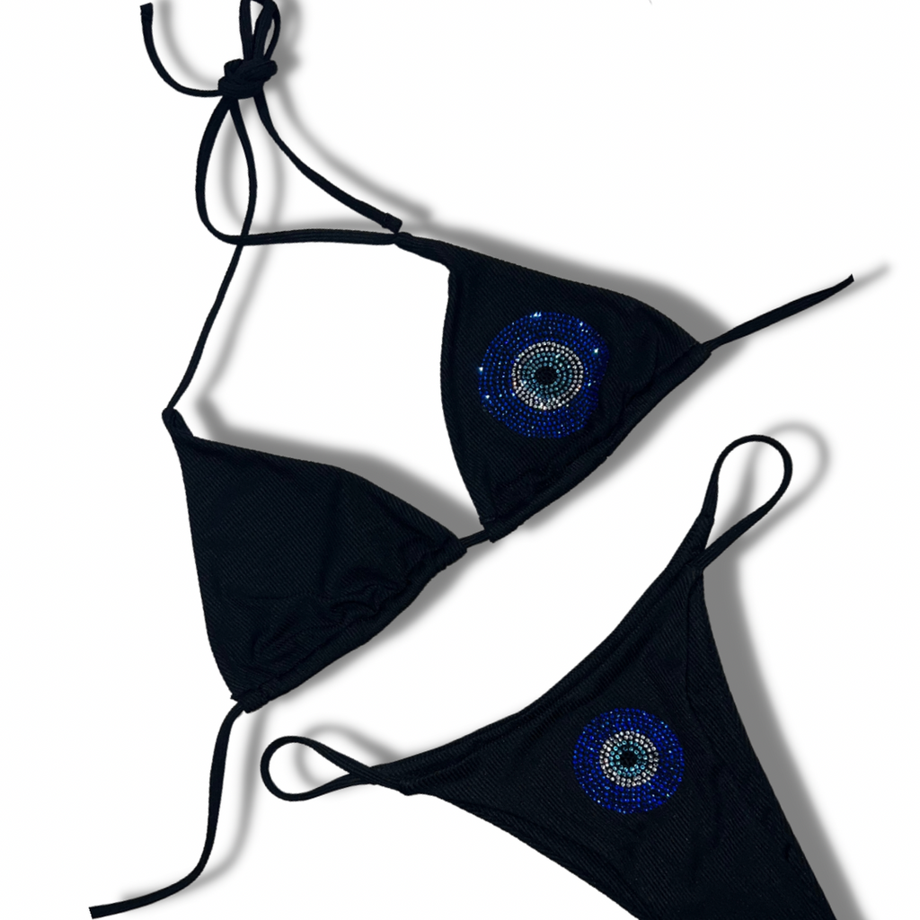 Evil Eye Black Plain Bikini image 0