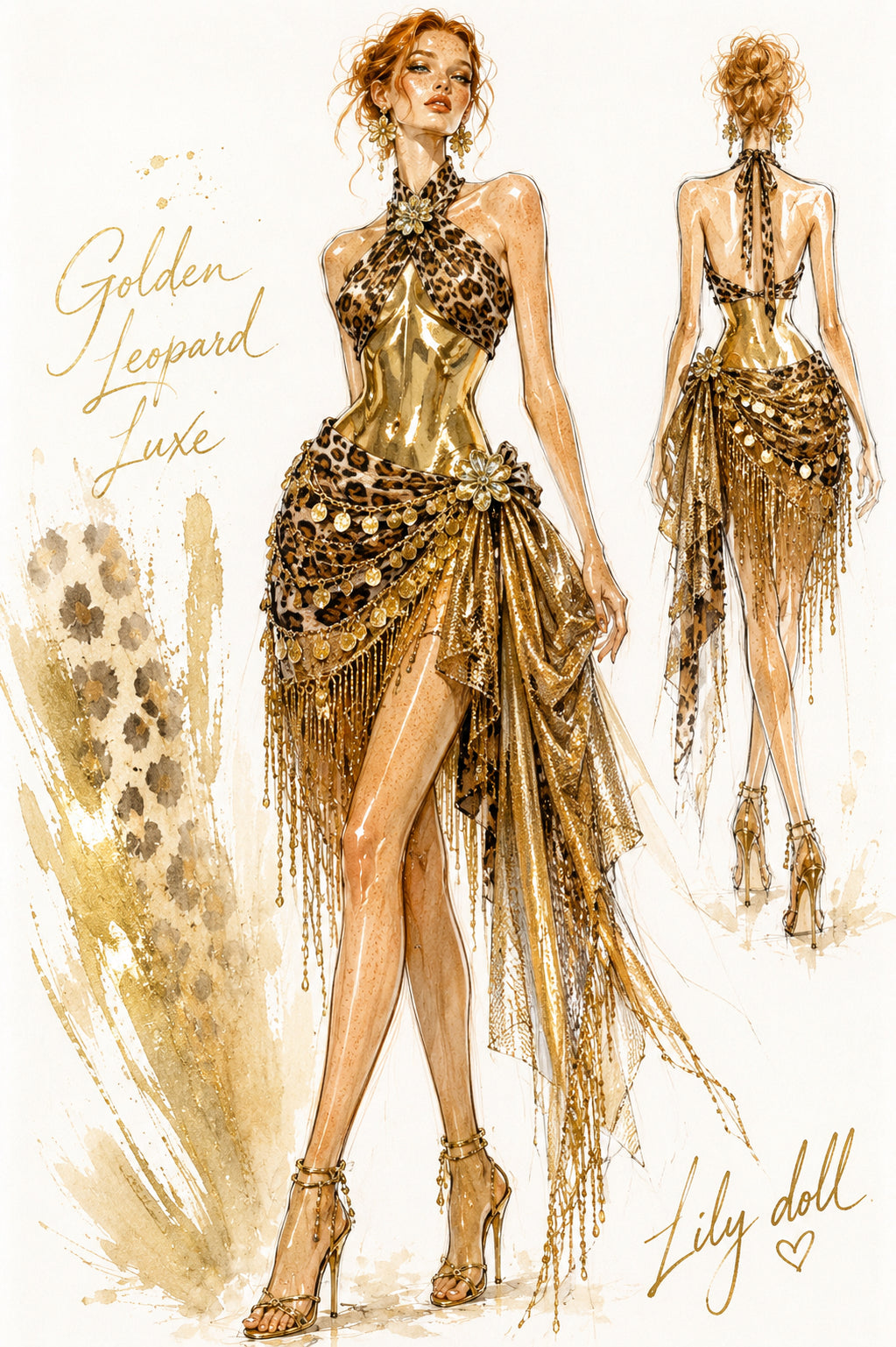 Pre-Order Golden Leopard Luxe Fairy Outfit image 1