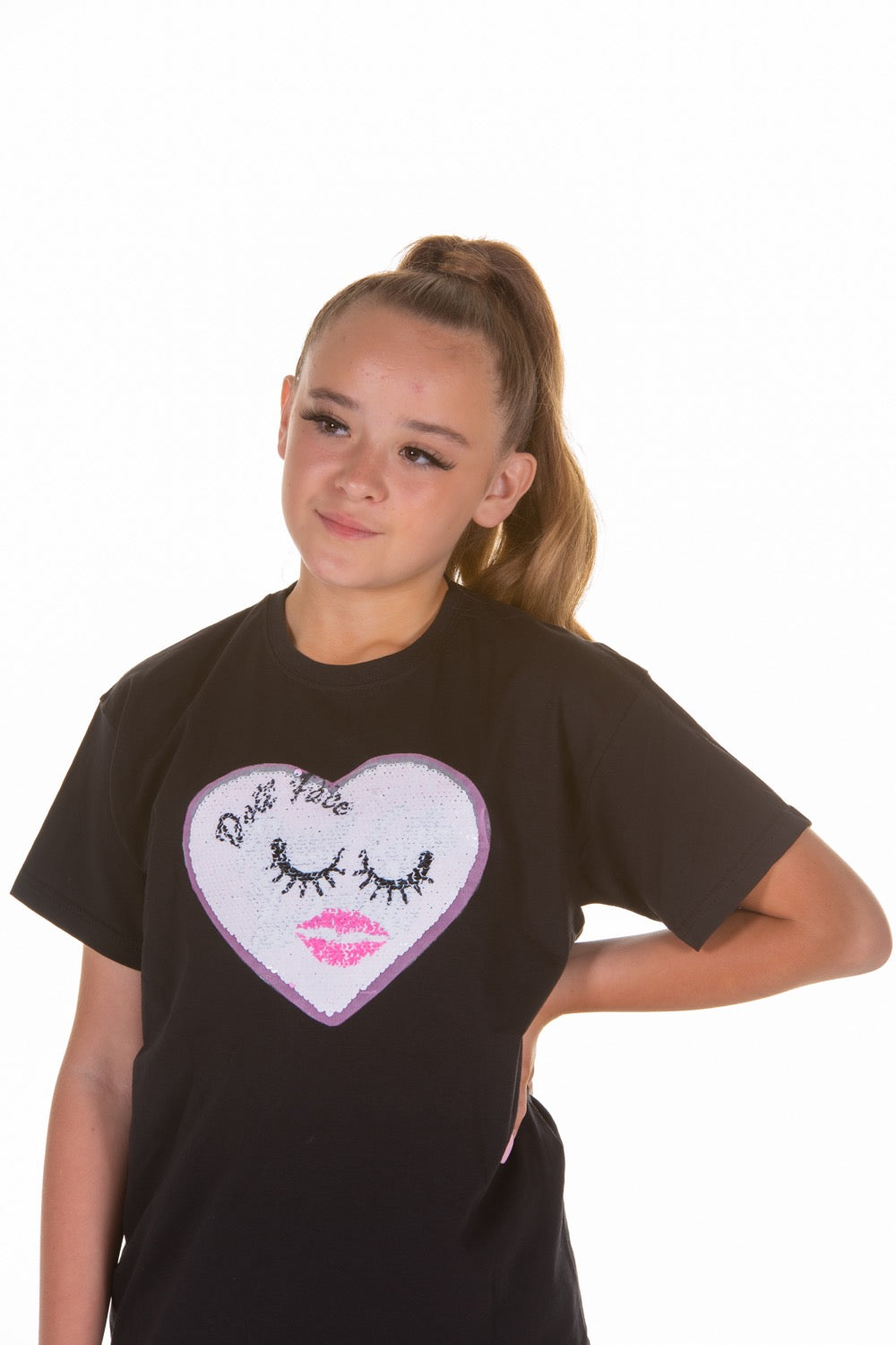 Switch It Reversible Sequin Tshirt Black  image 1